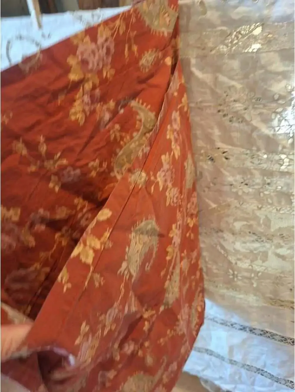 Pottery Barn pillow shams, cotton, paisley and roses, Standard decorative. Two!
